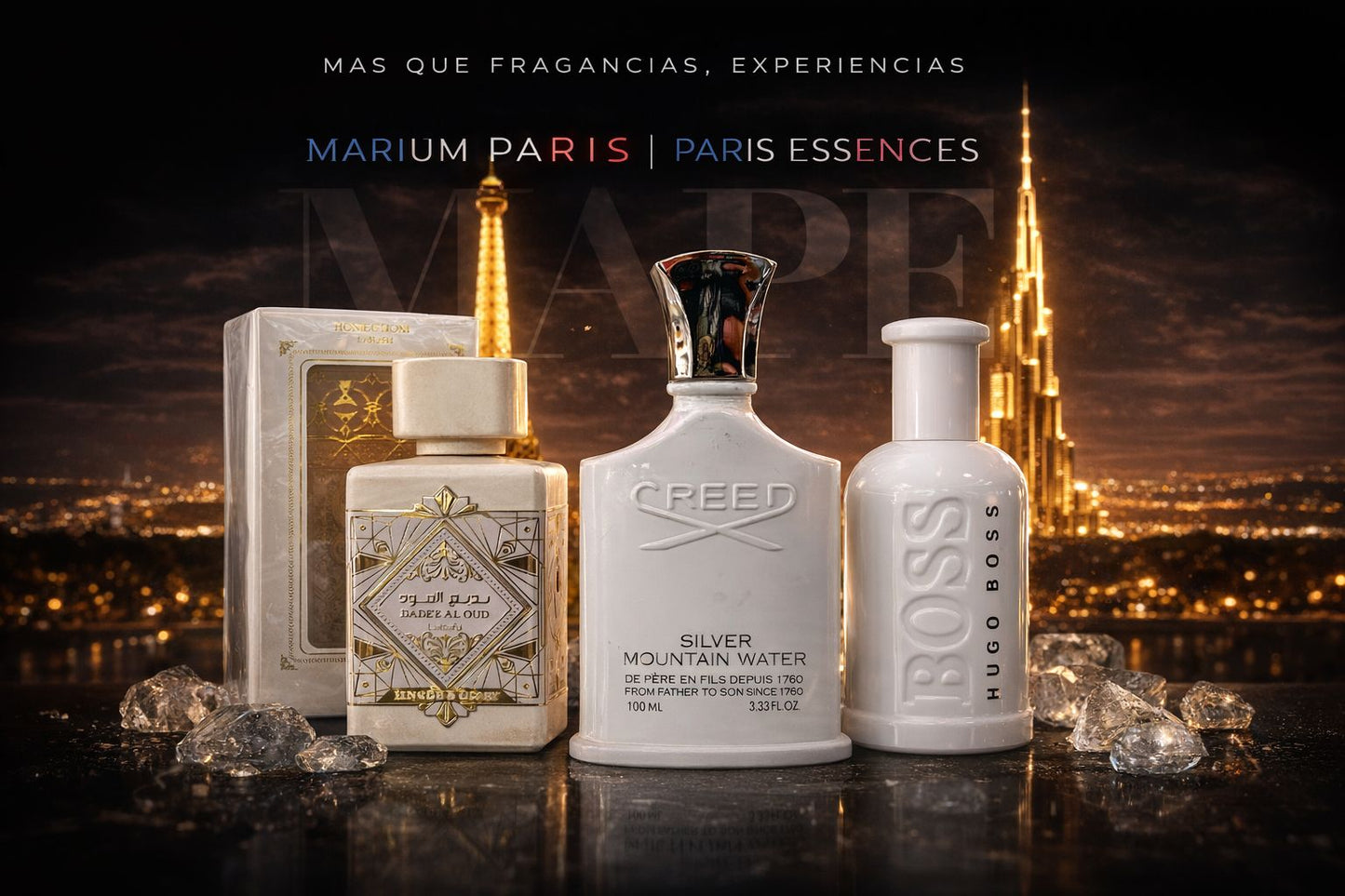 Descubre las 3 Fragancias de Lujo al Mejor Precio! Honor Glori, Credd Silver y Hugo Boss Unlimited.