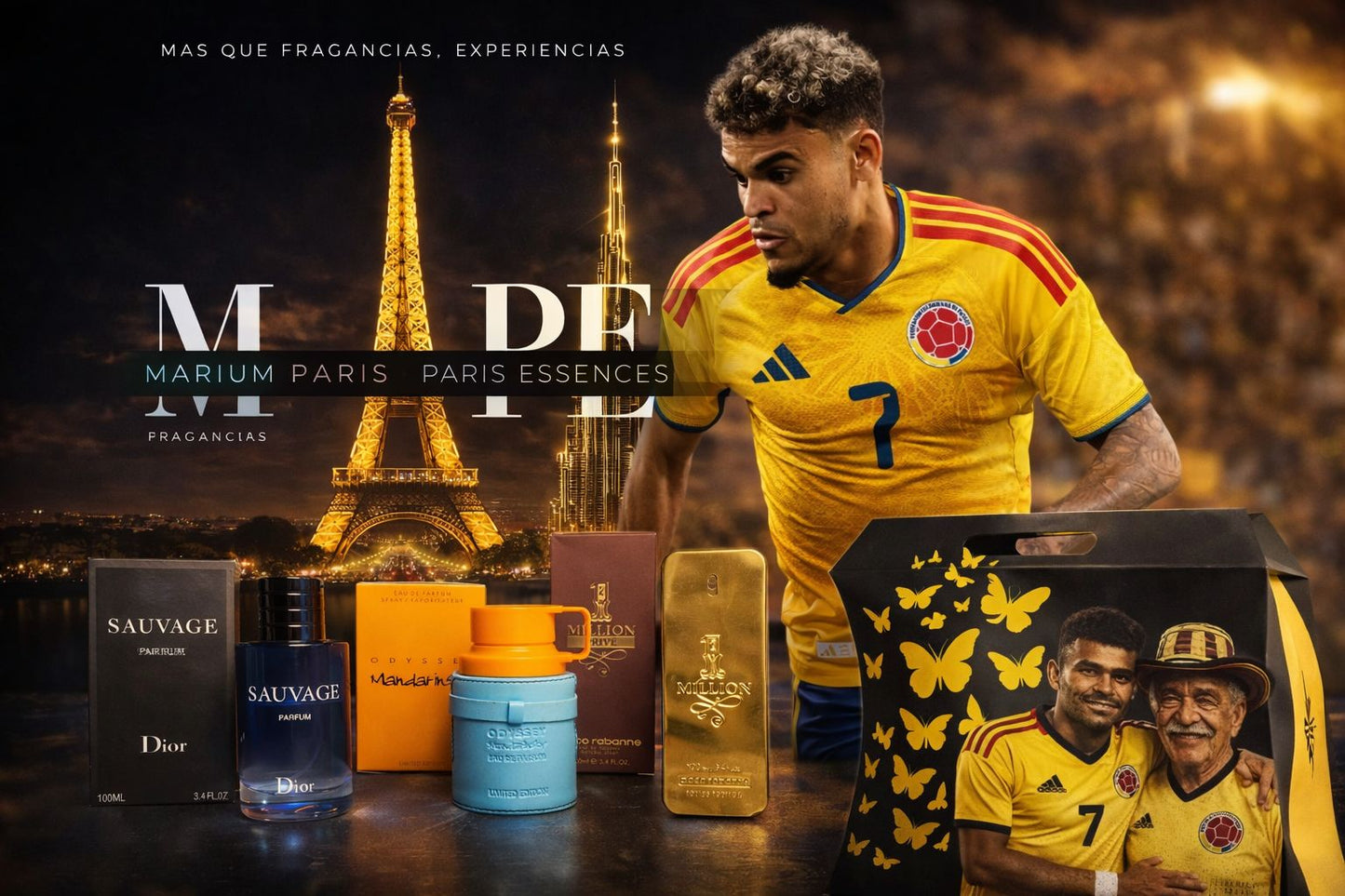 🔥 COMBO PREMIUM 3 PERFUMES + CAMISETA SELECCIÓN COLOMBIA! One Million , Sauvage y Mandarin Sky.